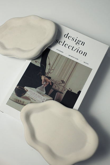 Cloudy Stone Decorative Tray — Handcrafted Cement